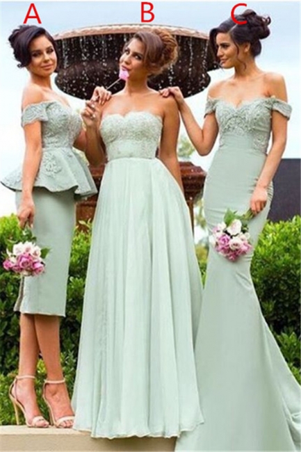 Mermaid Gorgeous Lace Off-the-Shoulder Bridesmaid Dress