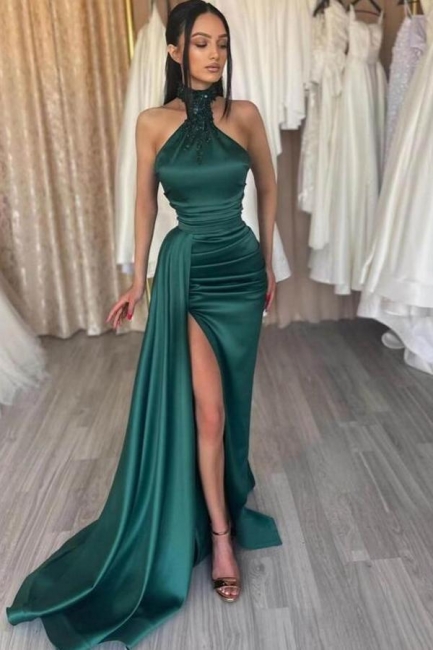 Vestidos de noite longos verde halter | Vestidos de baile