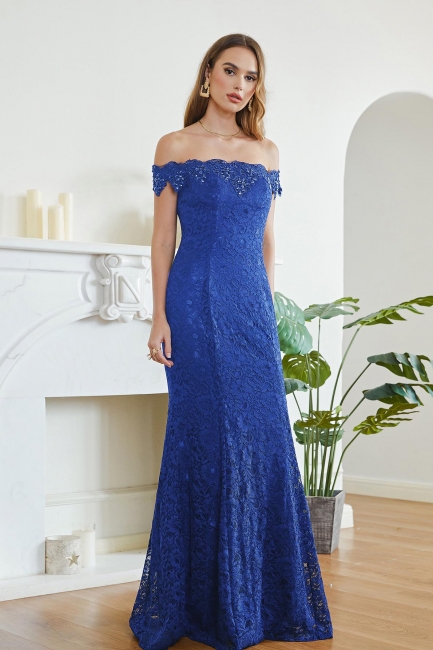 Designer Mermaid Lace Off Shoulder Floor-Length Bridesmaid Dresses