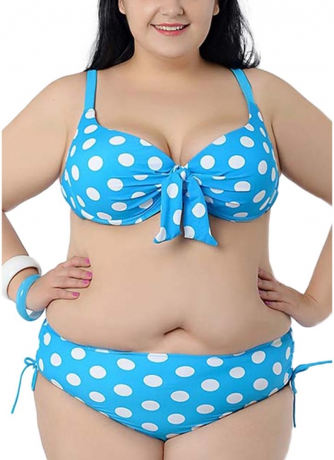 Plus size cheap polka dot bikini