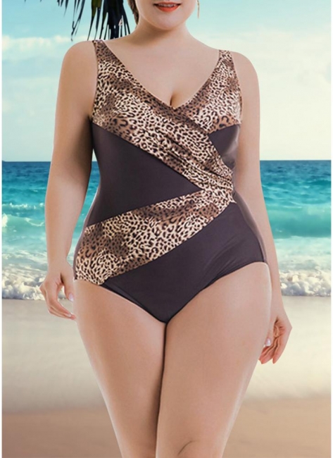 Women Big One Piece Bathing Suit UK Leopard Print Monokini Swimsuits UK Bathing Suit UK