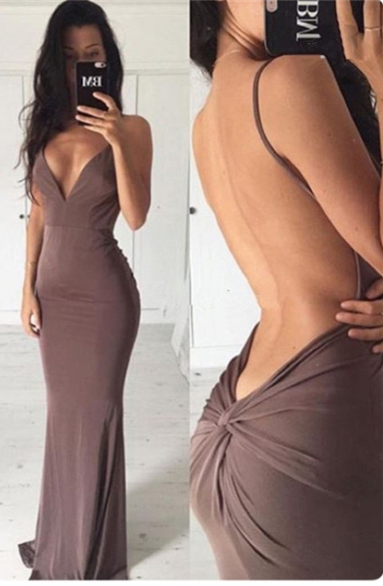 Sexy Backless Sheath Long Summer Dress New Spaghetti Strap  Party Gowns BA3549