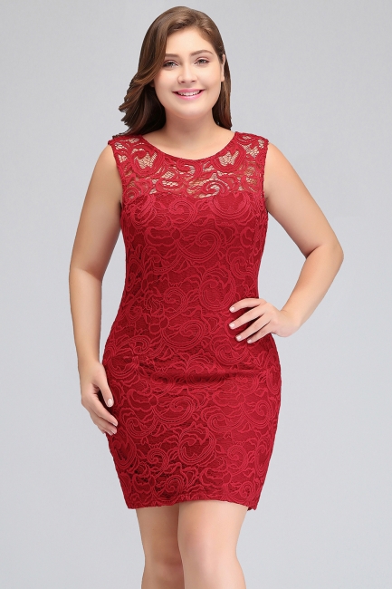 Designer Party Sleeveless Lace Scoop Sheath Dress Online