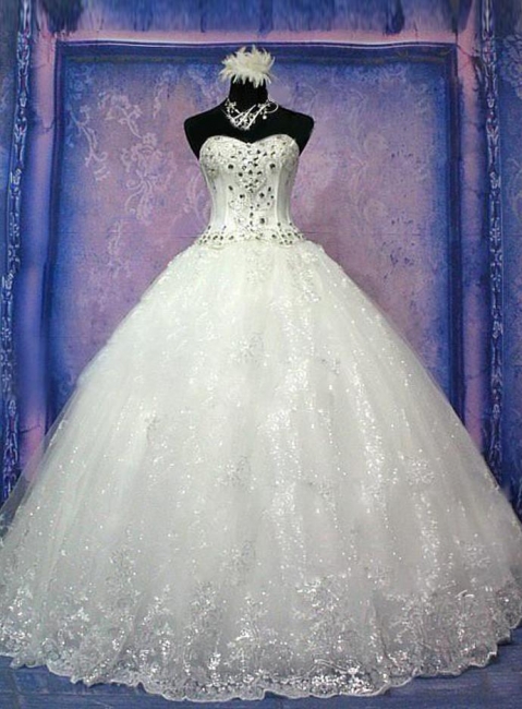 Stunning Gorgeous Sweetheart Wedding Gowns Lace-Up Bowknot Panel Train  Bridal Dresses