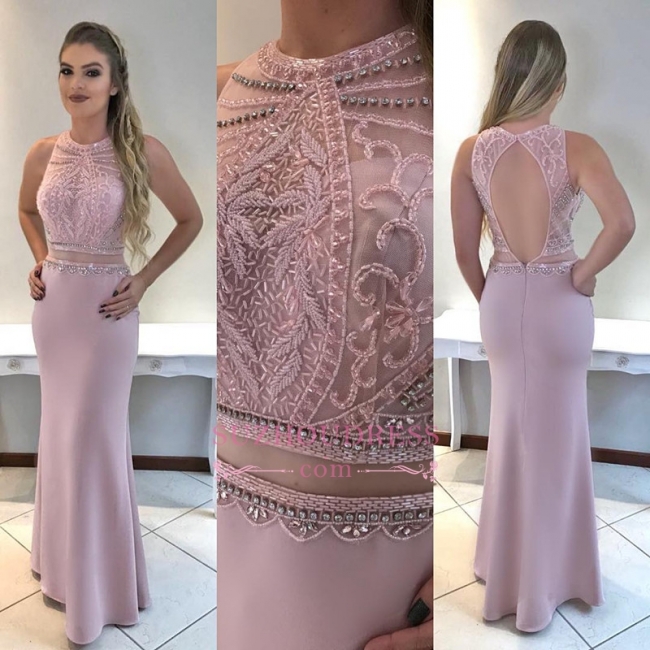 Sleeveless Mermaid Prom Dress | Beadings Open Back Evening Dresses