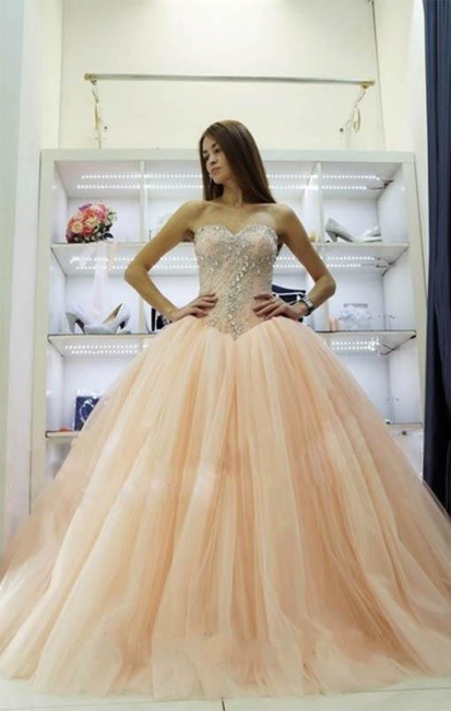 Pretty Sweetheart Princess Ball Gowns Crystals Beading  Wedding Dresses