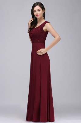 Fabulous Floor-Length A-Line Lace Burgundy Prom Dress_12