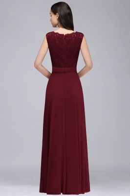 Fabulous Floor-Length A-Line Lace Burgundy Prom Dress_11