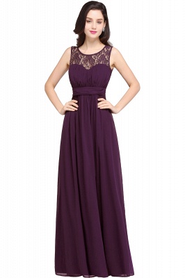 Amazing A-Line Lace Long Prom Sleeveless Dress Chiffon Scoop Online_10