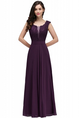 Fabulous Floor-Length A-Line Lace Burgundy Prom Dress_3