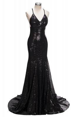 Criss-cross Sexy Split Evening Gowns  Latest Shiny Sequins Formal Dresses FB0109_1