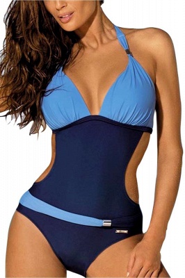 One-Piece Halter Waist Exposed Swimsuit_3