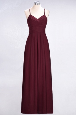 A-line Chiffon Halter V-Neck Summer Floor-Length Bridesmaid Dress UK with Ruffles_2