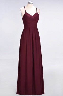 A-line Chiffon Halter V-Neck Summer Floor-Length Bridesmaid Dress UK with Ruffles_4