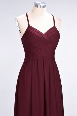 A-line Chiffon Halter V-Neck Summer Floor-Length Bridesmaid Dress UK with Ruffles_6