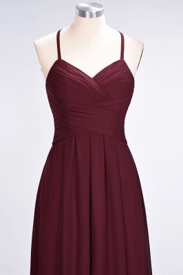 A-line Chiffon Halter V-Neck Summer Floor-Length Bridesmaid Dress UK with Ruffles_5