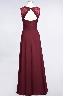 Modest Chiffon Lace Bridesmaid Dress V-Neck Sleeveless Online_3