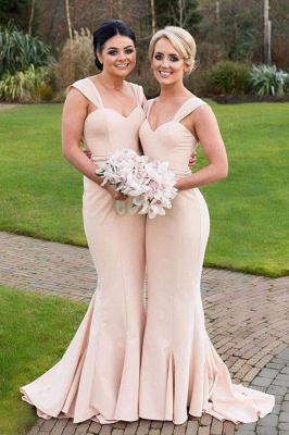 Elegant Simple Mermaid Bridesmaid Dress  Straps Wedding Party Dresses BA7464_1