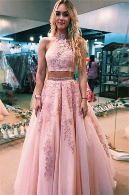 2 piece best sale sequin prom dress