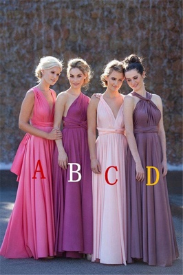 Bridesmaid Dresses  A Line Different Kinds Floor Length Sash Chiffon Summer Sleeveless Elegant Party Gowns_1