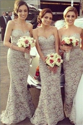 Lace  Bridesmaid Dresses Sweetheart Floor Length Charming Sexy Party Dress_1