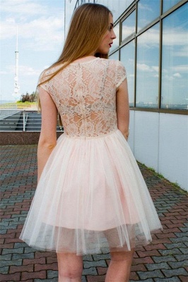 Illusion Lace Tulle Jewel Sleeveless Homecoming Dress_2