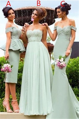 Mermaid Gorgeous Lace Off-the-Shoulder Bridesmaid Dress_2