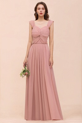 Elegant Ruffle Chiffon Sleeveless Bridesmaid Dress Sweetheart Aline Wedding Guest Dress