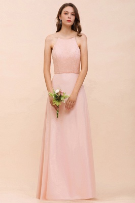 Halter Lace Chiffon Aline Bridesmaid Dress Long Spcial Occasion Dress