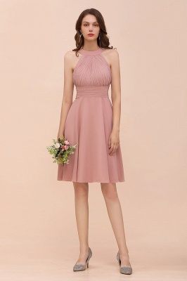 Halter Soft Chiffon Aline Short Bridesmaid Dress