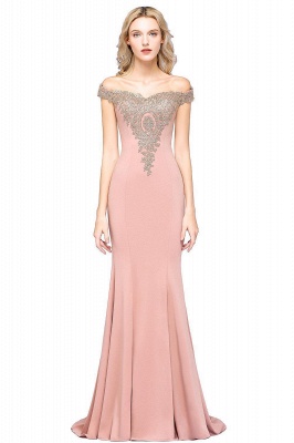 Fabulous Floor-Length Off-The-Shoulder Dress With Lace Appliques_12