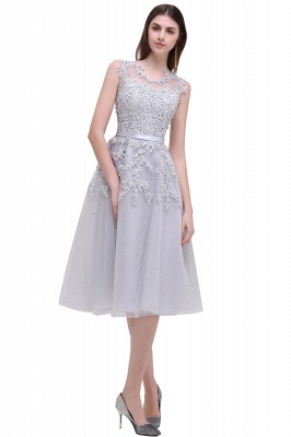 Luxurious Knee-Length Sleeveless Tulle Prom Dress With Lace Appliques_10