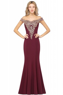 Fabulous Floor-Length Off-The-Shoulder Dress With Lace Appliques