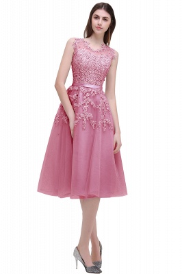 Luxurious Knee-Length Sleeveless Tulle Prom Dress With Lace Appliques_11