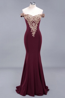 Superbe robe longue à épaules dénudées avec appliques en dentelle_13