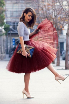 Women Tutu Tulle Skirts Layered Swing Petticoat Wedding Party Dress_46