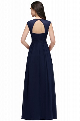 Luxurious Sheath Long Evening V-Neck Chiffon Dresses_13