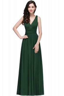 Designer Floor-Length A-Line V-Neck Chiffon Evening Dresses_13