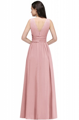 Designer Floor-Length A-Line V-Neck Chiffon Evening Dresses_10