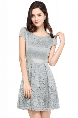 Gorgeous Elegant Lace Sleeves Mini Party Dress Scoop_11