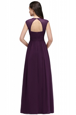 Luxurious Sheath Long Evening V-Neck Chiffon Dresses_11