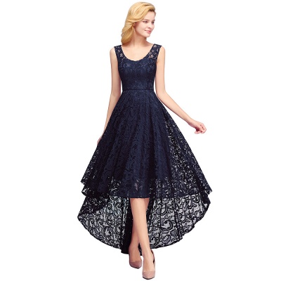 Beautiful Lace Scoop Sleeveless Prom Party Dress_3