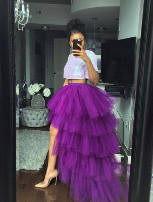 Women Hi-Lo Tulle Princess Long Flowy Ballet Skirt_3