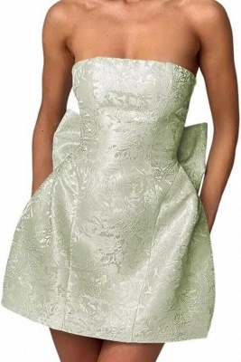 Lovely Sky Blue Strapless Lace Homecoming Dress Online_8