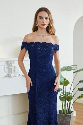 Designer Mermaid Lace Off Shoulder Floor-Length Bridesmaid Dresses_6