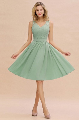 Charming V-Neck Short Sleeveless Gorgeous Homecoming Dress With Lace_5