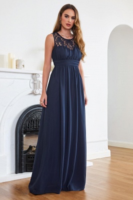 Amazing A-Line Lace Long Prom Sleeveless Dress Chiffon Scoop Online_3