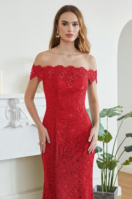 Designer Mermaid Lace Off Shoulder Floor-Length Bridesmaid Dresses_7