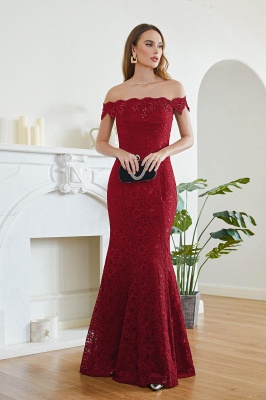 Designer Mermaid Lace Off Shoulder Floor-Length Bridesmaid Dresses_10