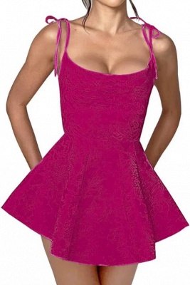 Gorgeous Pink Spaghetti-Straps Lace Homecoming Dress Online_4